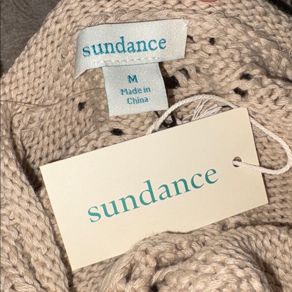 Sundance Lark Crochet Cardigan Tan Button Down - Picture 4 of 5